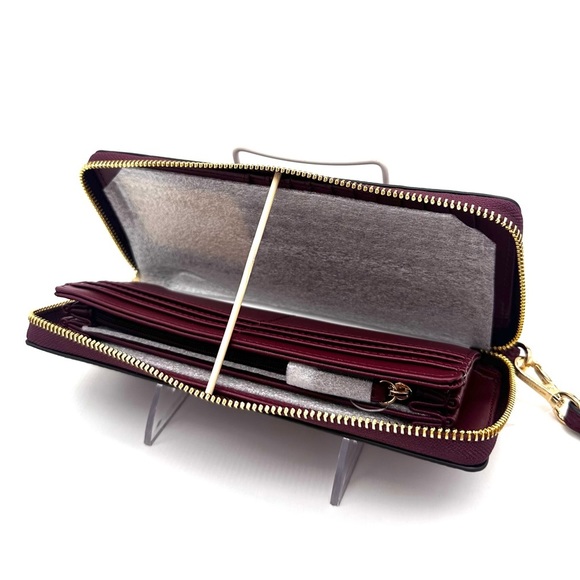 Michael Kors Large Continental Wallet Wristlet Dark Cherry - Picture 8 of 11
